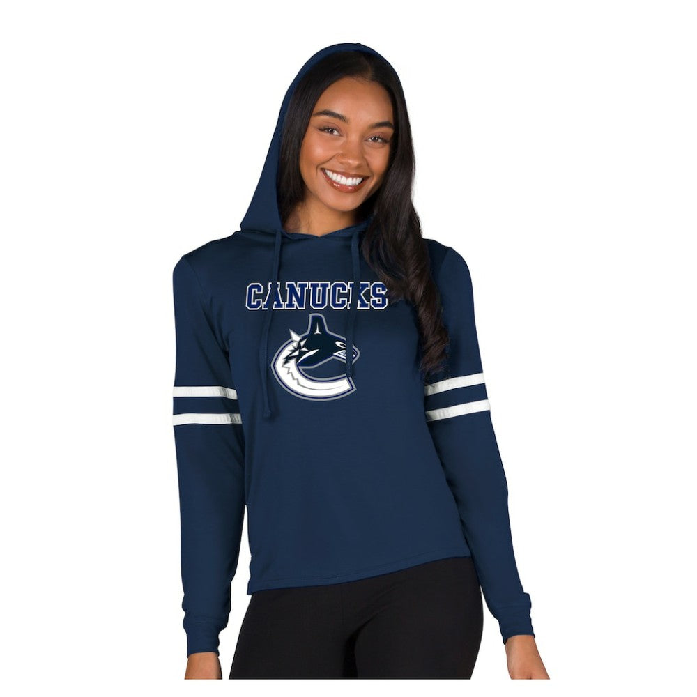 Vancouver Canucks Concepts Sport Women's Marathon Long-Sleeve Hooded T-Shirt - Navy | US 203995290