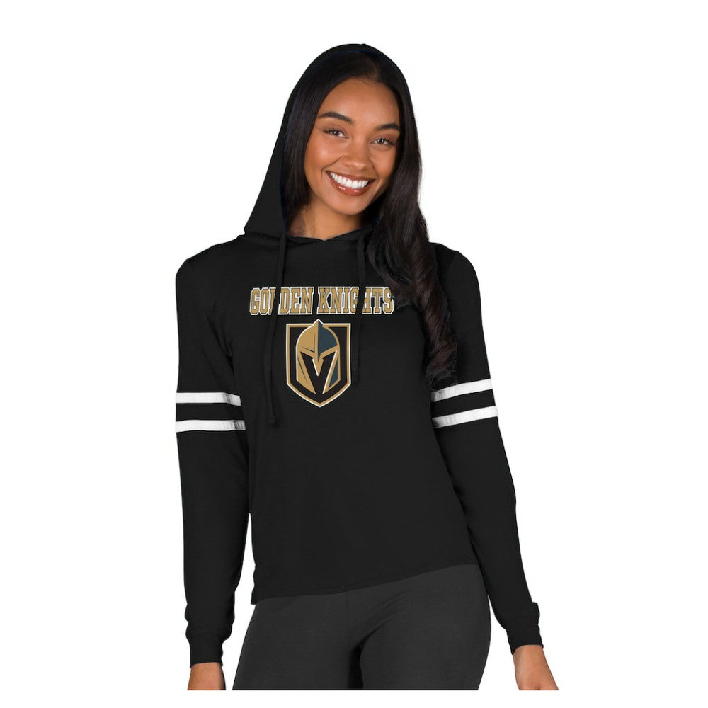 Vegas Golden Knights Concepts Sport Women's Marathon Long-Sleeve Hooded T-Shirt - Black | US 203995291