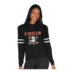 Anaheim Ducks Concepts Sport Women's Marathon Long-Sleeve Hooded T-Shirt - Black | US 203995294