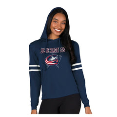 Columbus Blue Jackets Concepts Sport Women's Marathon Long-Sleeve Hooded T-Shirt - Navy | US 203995298