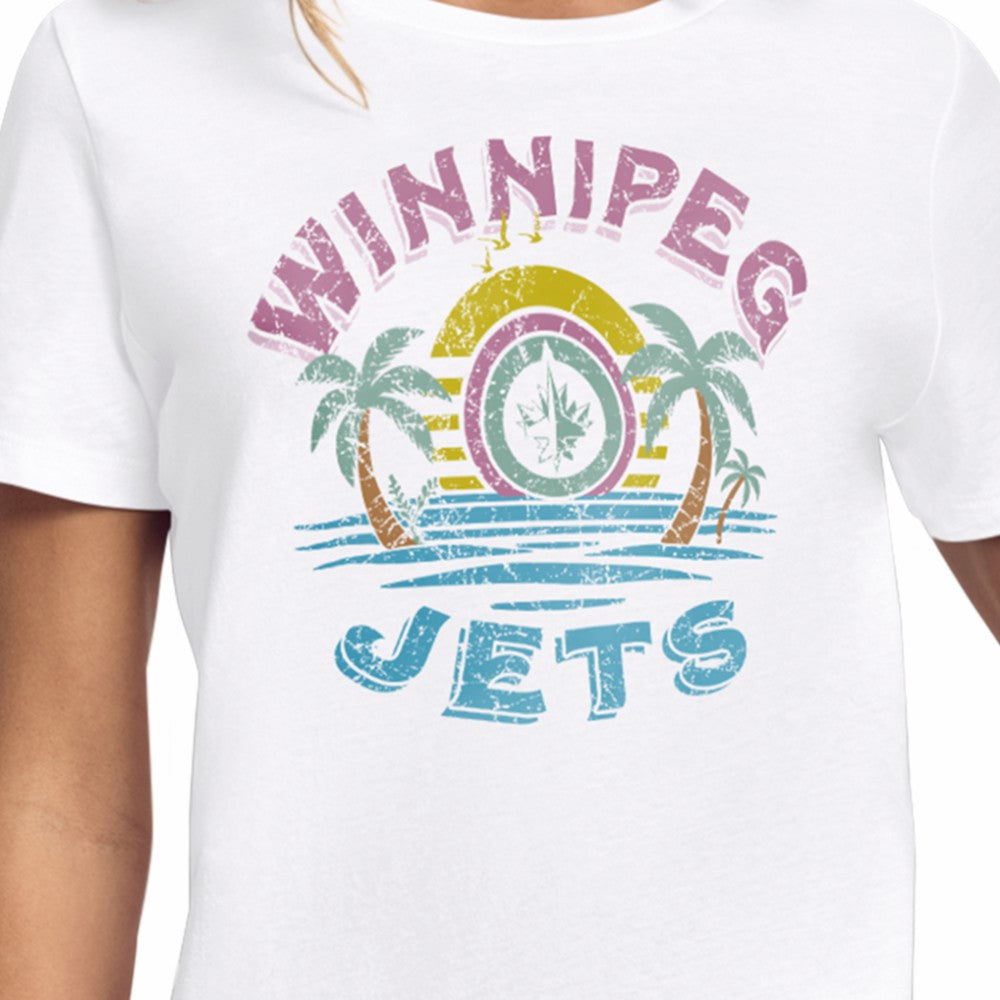 Winnipeg Jets Starter Women's Tonal Beach T-Shirt - White | US 204013626