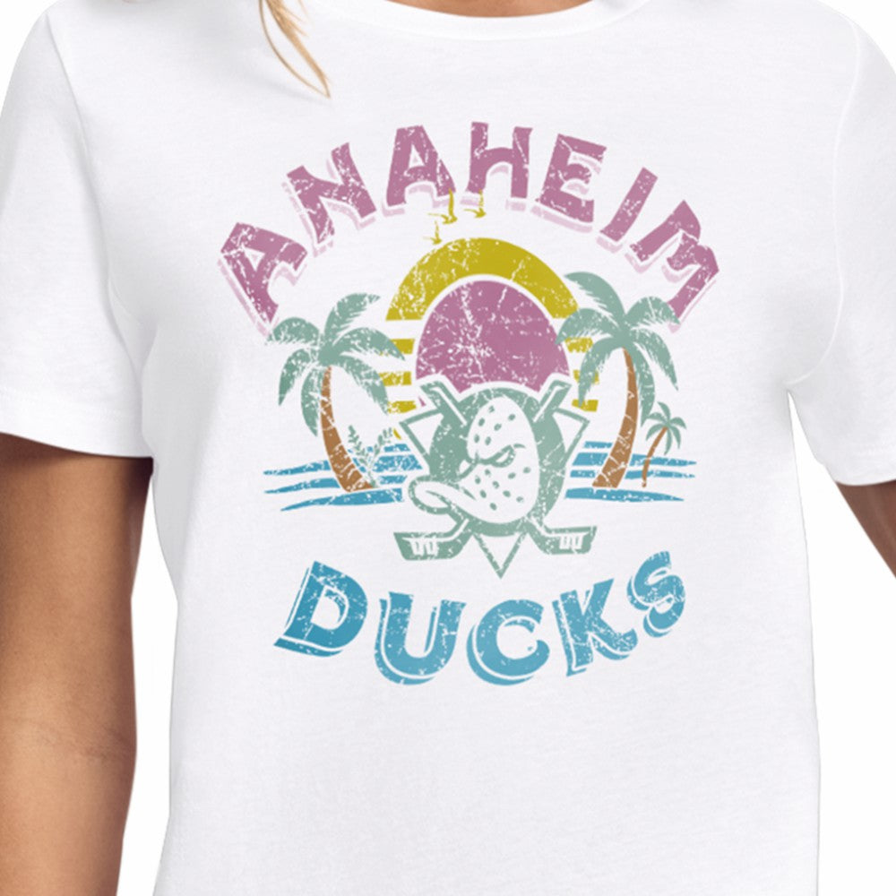 Anaheim Ducks Starter Women's Tonal Beach T-Shirt - White | US 204013633