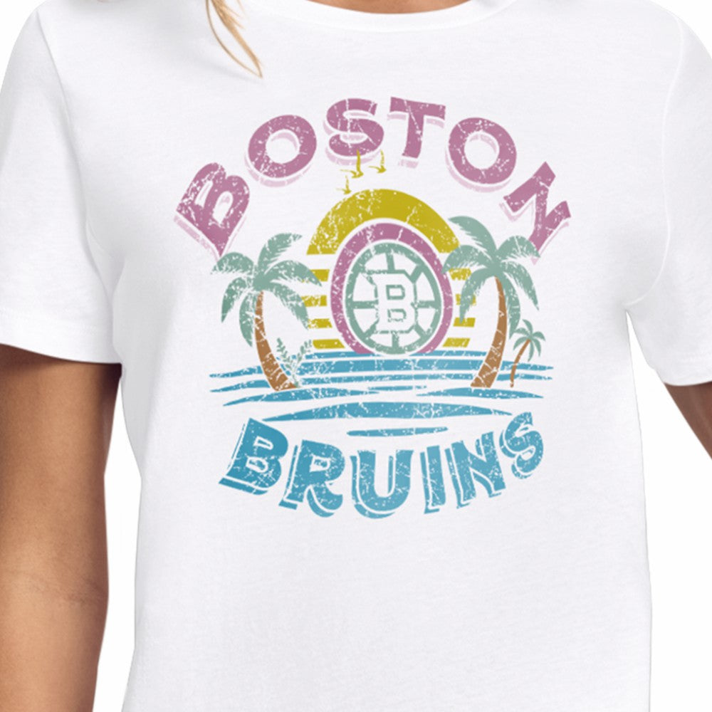 Boston Bruins Starter Women's Tonal Beach T-Shirt - White | US 204013634