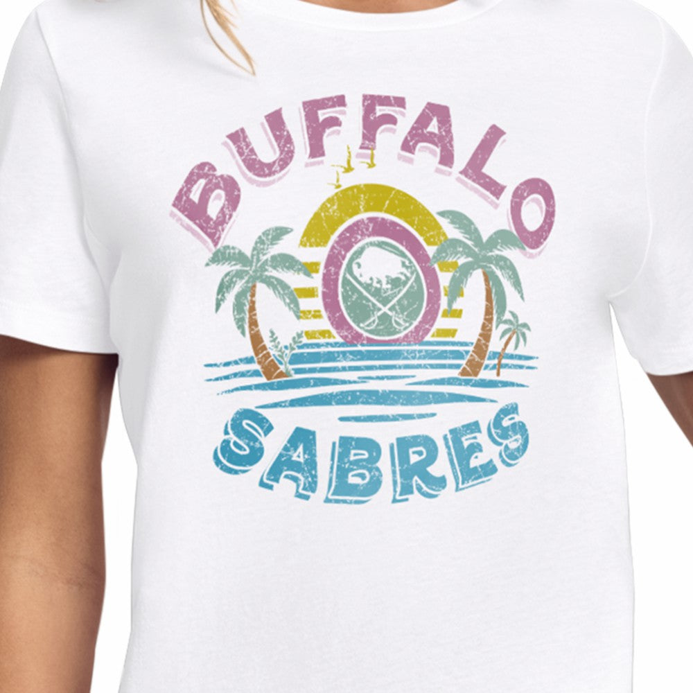 Buffalo Sabres Starter Women's Tonal Beach T-Shirt - White | US 204013635