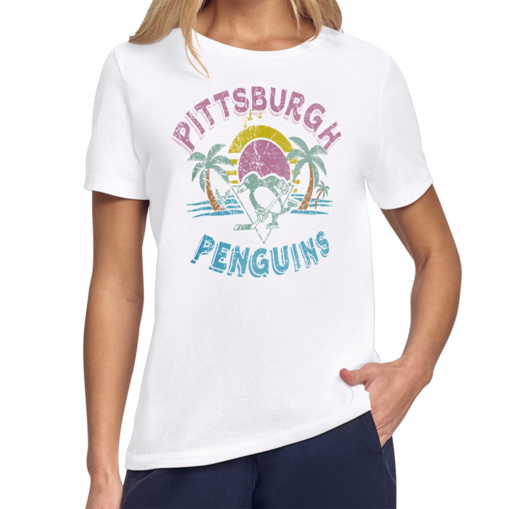Pittsburgh Penguins Starter Women's Tonal Beach T-Shirt - White | US 204013639