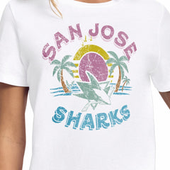 San Jose Sharks Starter Women's Tonal Beach T-Shirt - White | US 204013641