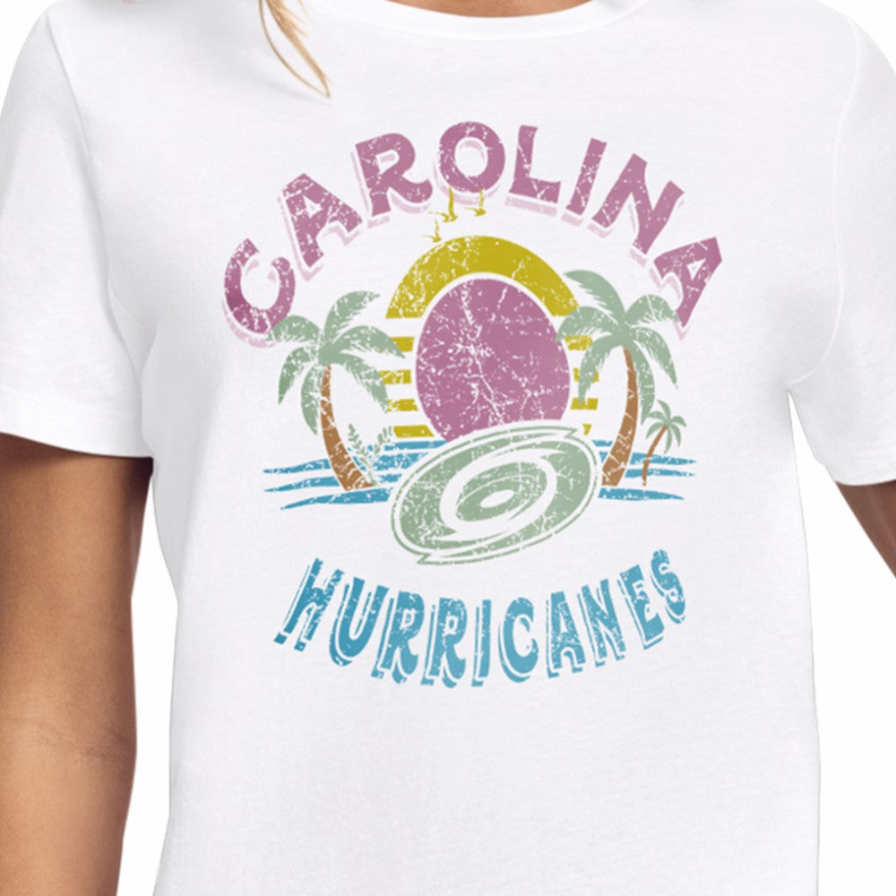 Carolina Hurricanes Starter Women's Tonal Beach T-Shirt - White | US 204013642