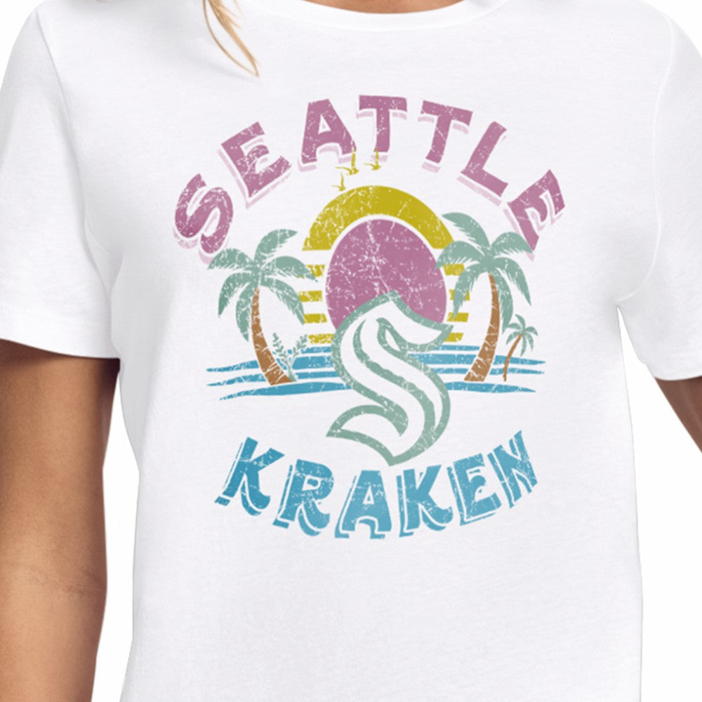 Seattle Kraken Starter Women's Tonal Beach T-Shirt - White | US 204013643