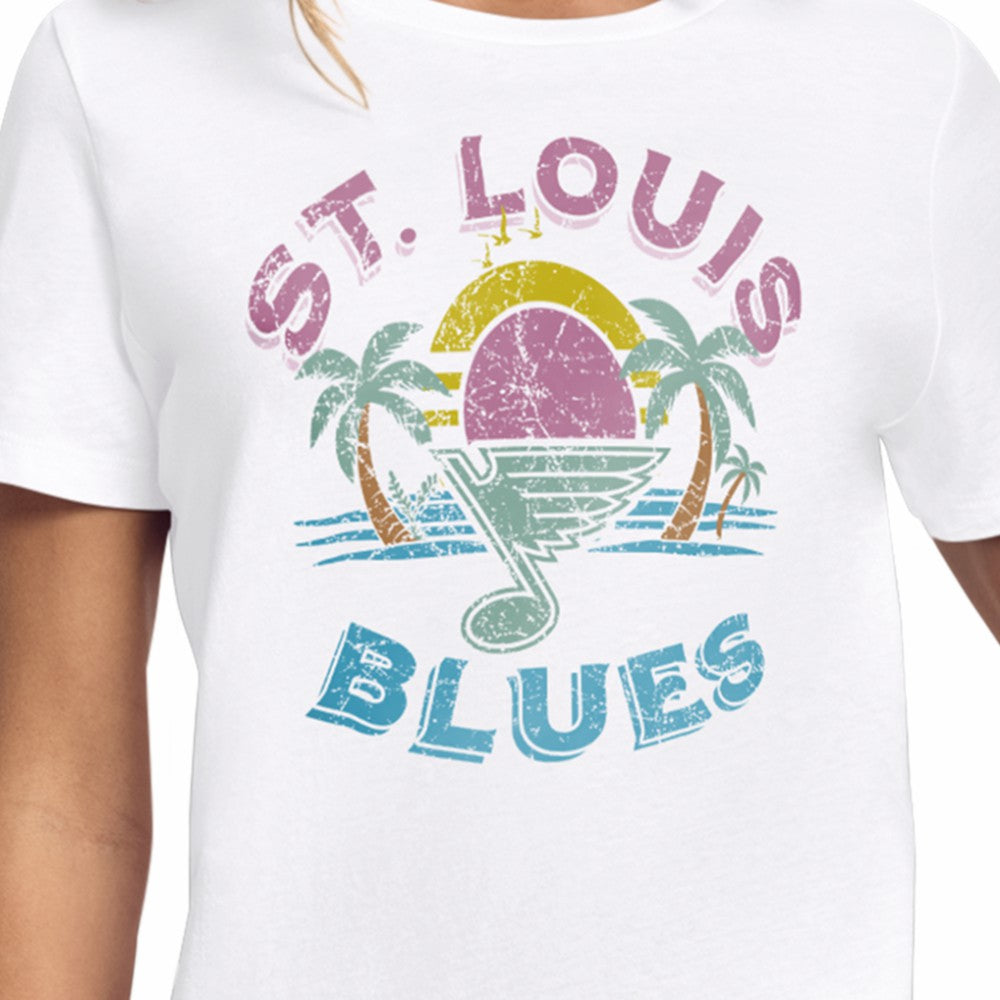 St. Louis Blues Starter Women's Tonal Beach T-Shirt - White | US 204013644