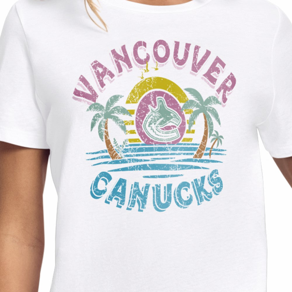 Vancouver Canucks Starter Women's Tonal Beach T-Shirt - White | US 204013648