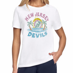 New Jersey Devils Starter Women's Tonal Beach T-Shirt - White | US 204013652