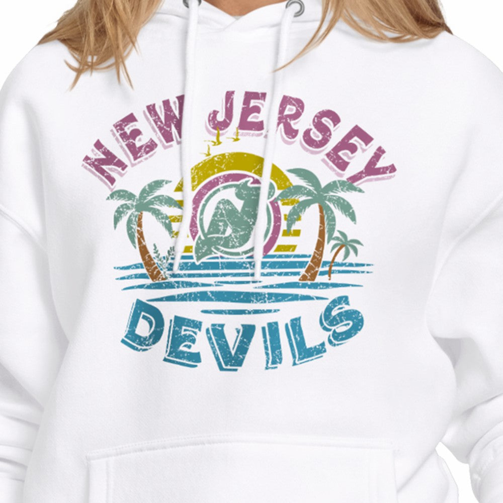 New Jersey Devils Starter Women's Tonal Beach Hoodie - White | US 204013659
