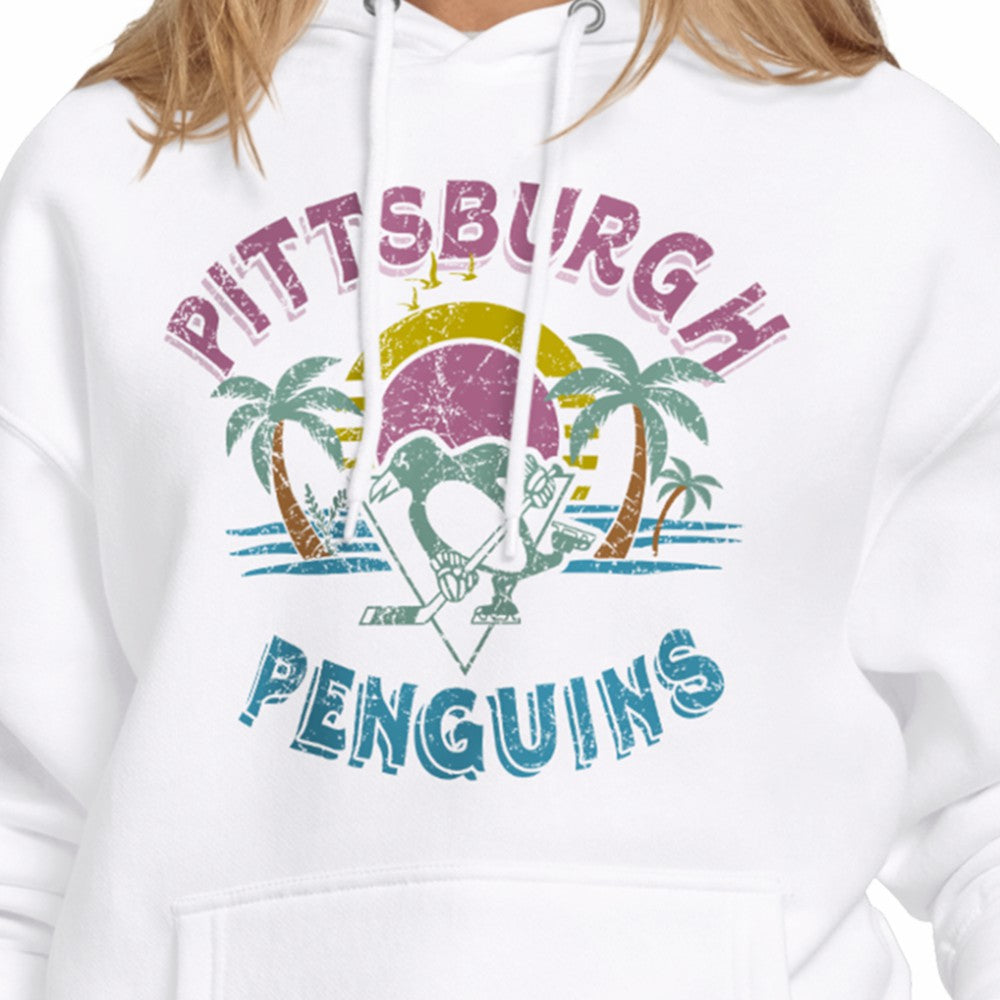 Pittsburgh Penguins Starter Women's Tonal Beach Hoodie - White | US 204013665