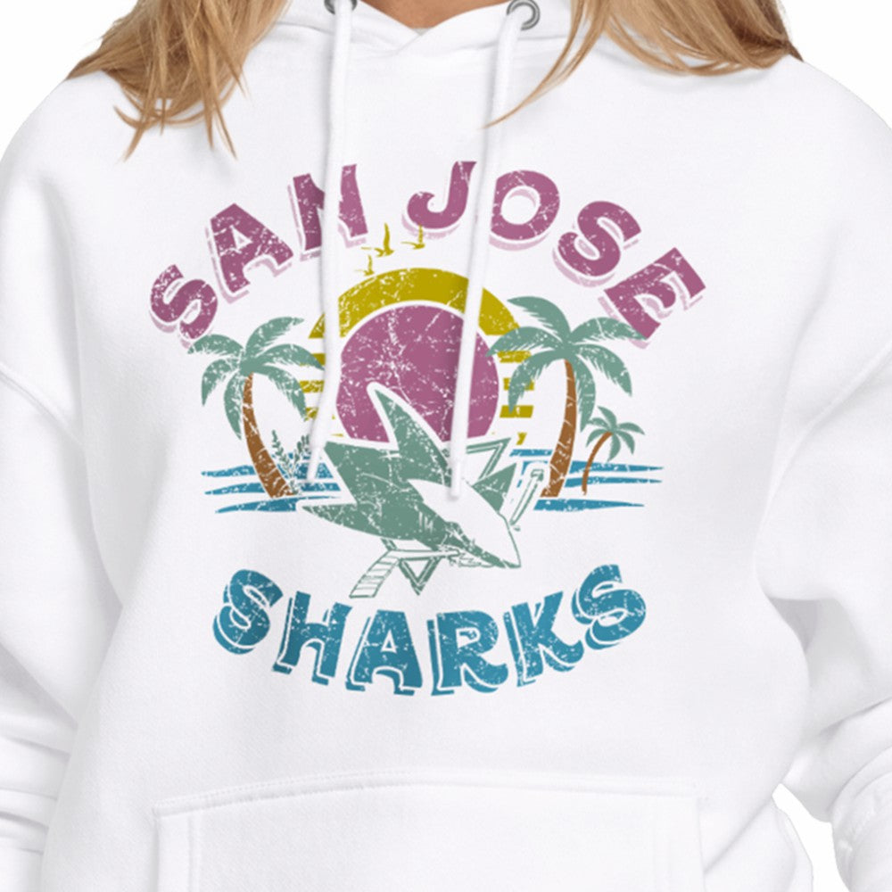 San Jose Sharks Starter Women's Tonal Beach Hoodie - White | US 204013666