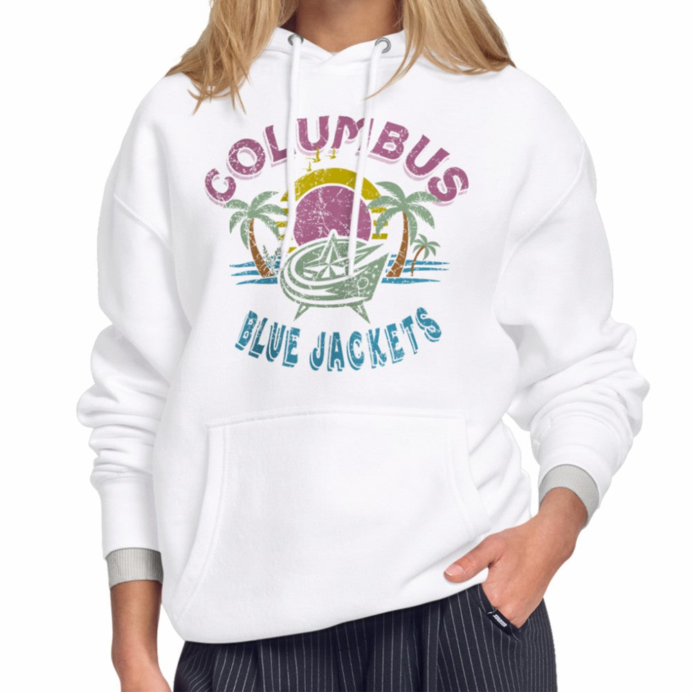 Columbus Blue Jackets Starter Women's Tonal Beach Hoodie - White | US 204013681