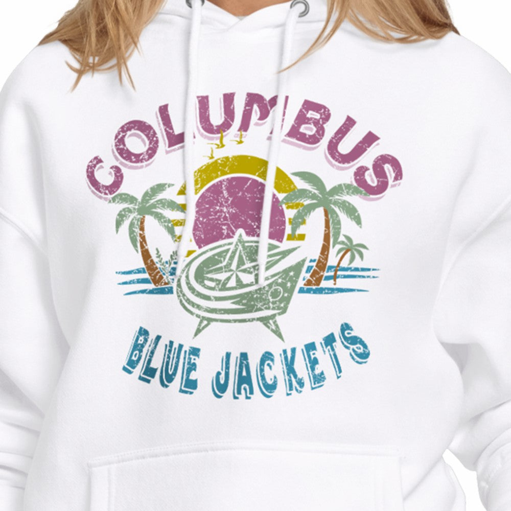 Columbus Blue Jackets Starter Women's Tonal Beach Hoodie - White | US 204013681