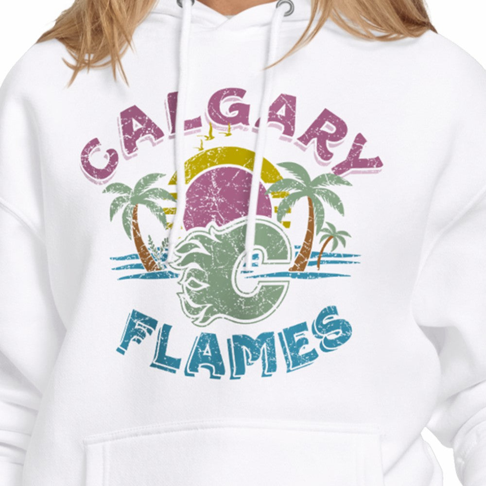 Calgary Flames Starter Women's Tonal Beach Hoodie - White | US 204013686