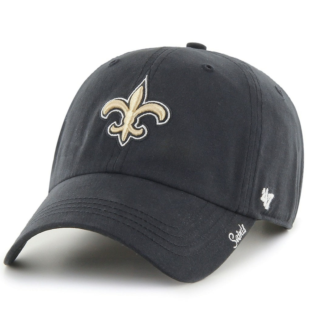 New Orleans Saints '47 Women's Miata Clean Up Adjustable Hat - Black Hats