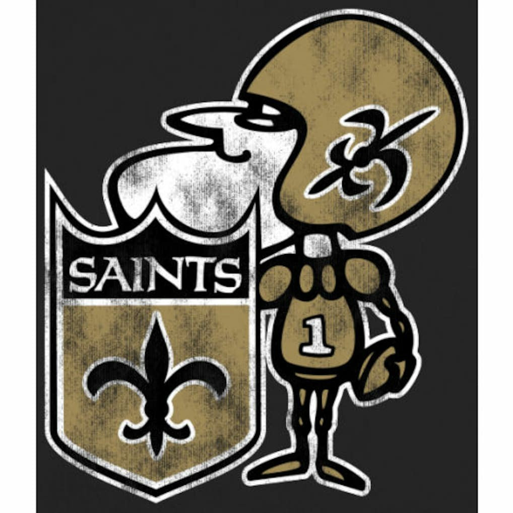 New Orleans Saints Throwback Logo Pullover Hoodie - Black Hoodies