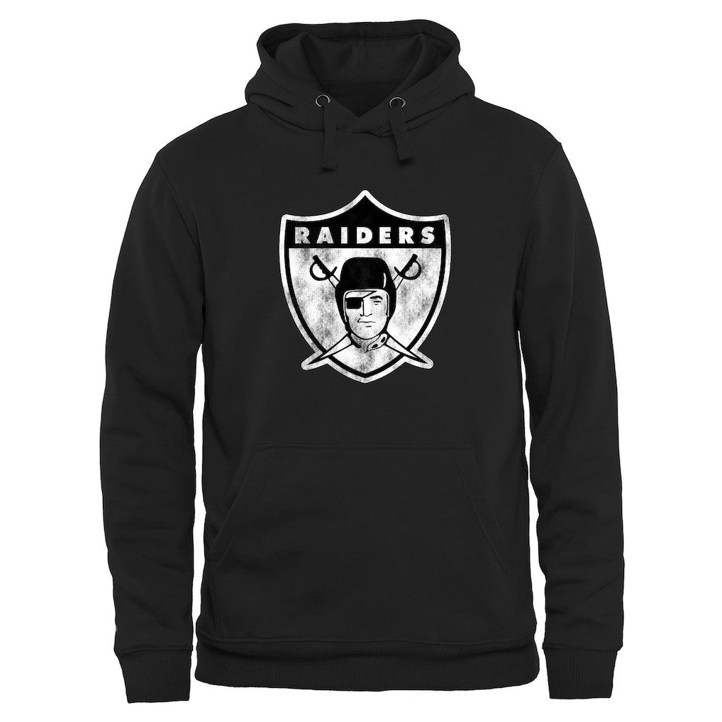 Las Vegas Raiders Throwback Logo Pullover Hoodie - Black Hoodies