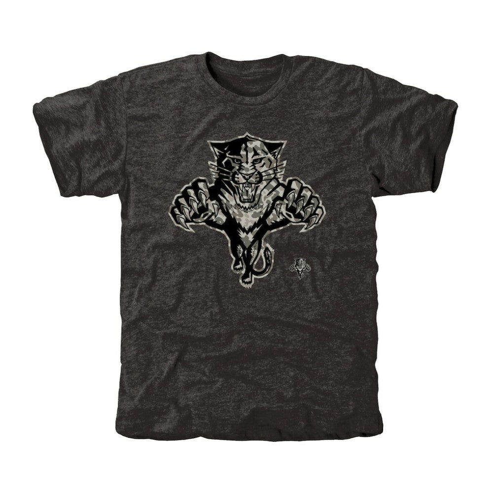 Men's Florida Panthers Black Rink Warrior Tri-Blend T-Shirt | US 2265461