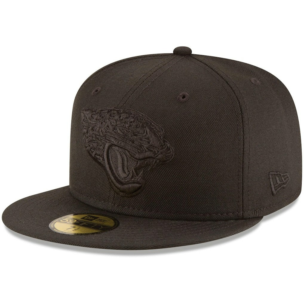 Jacksonville Jaguars New Era Black on Black 59FIFTY Fitted Hat