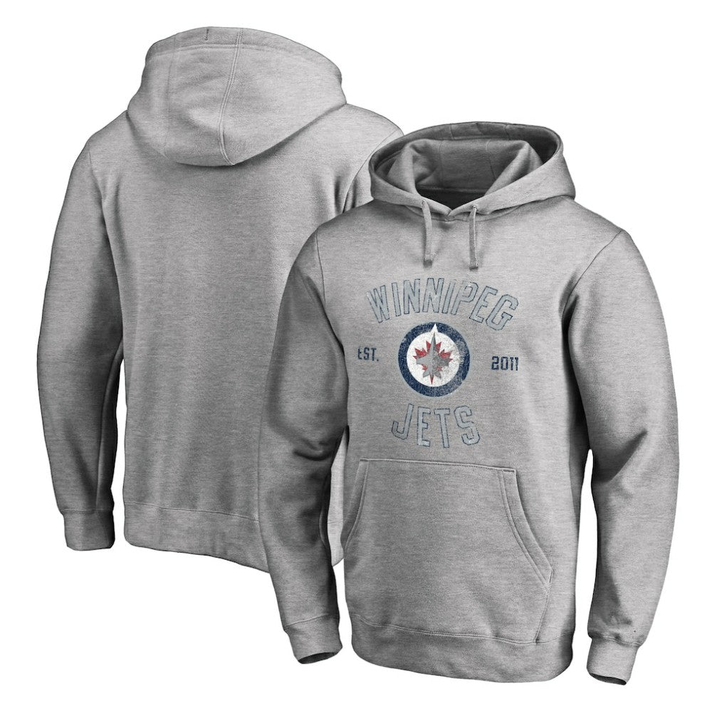 Winnipeg Jets Heritage Pullover Hoodie - Ash | US 2376432