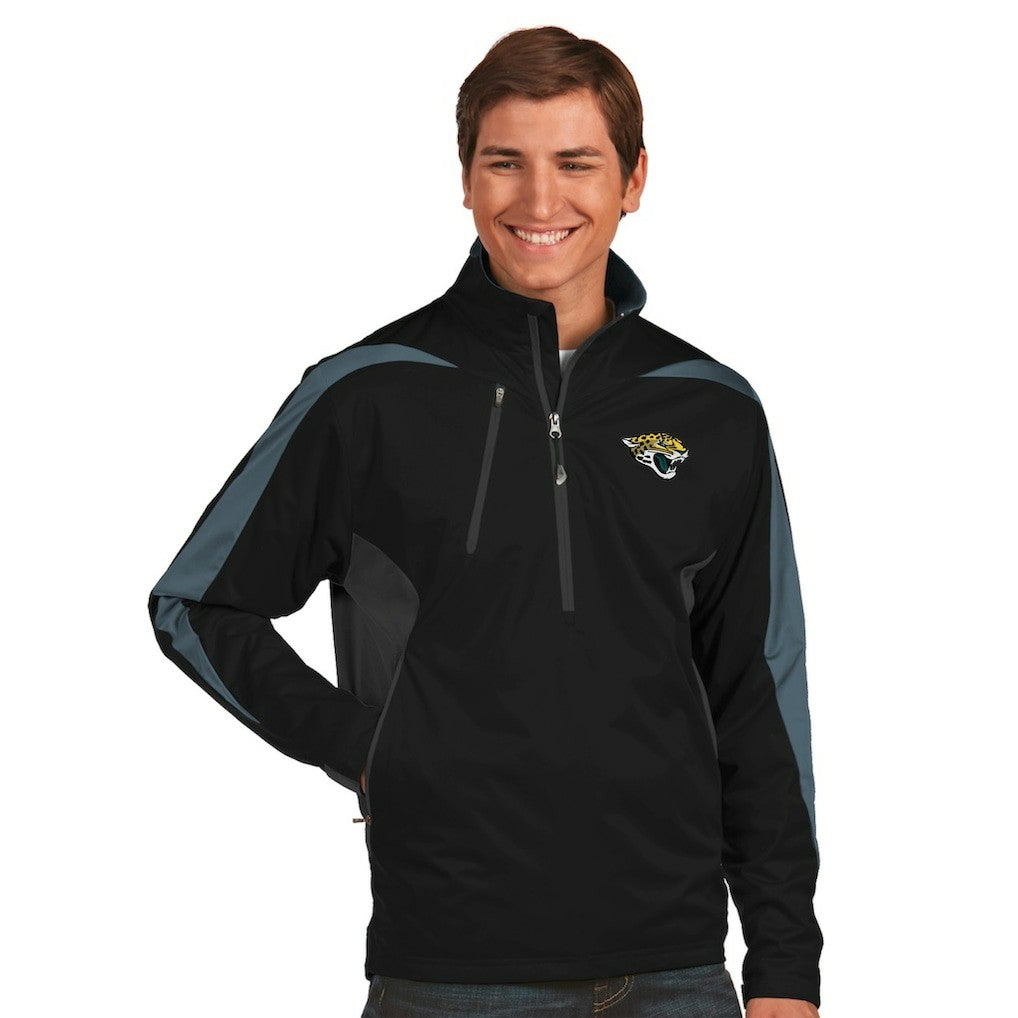 Jacksonville Jaguars Antigua Discover Desert Dry Xtra-Lite Half-Zip Jacket - Black Jackets