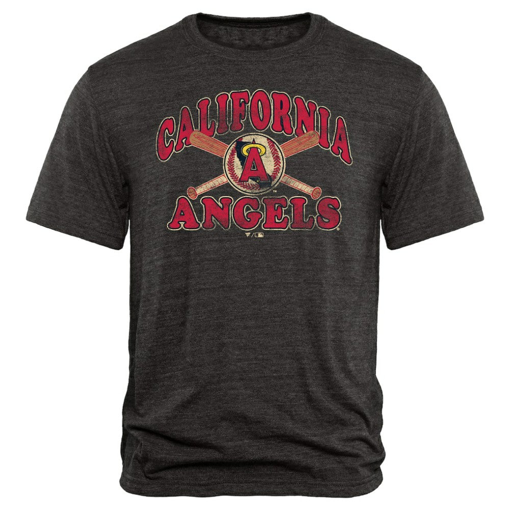 Los Angeles Angels Cooperstown Bats Tri-Blend T-Shirt - Black T-shirts