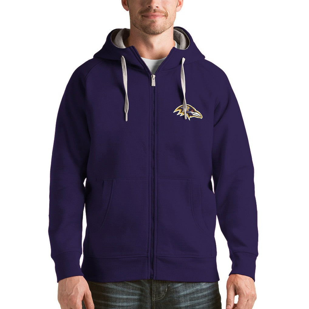 Baltimore Ravens Antigua Victory Full-Zip Hoodie - Purple Hoodies