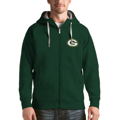 Green Bay Packers Antigua Victory Full-Zip Hoodie - Green Hoodies