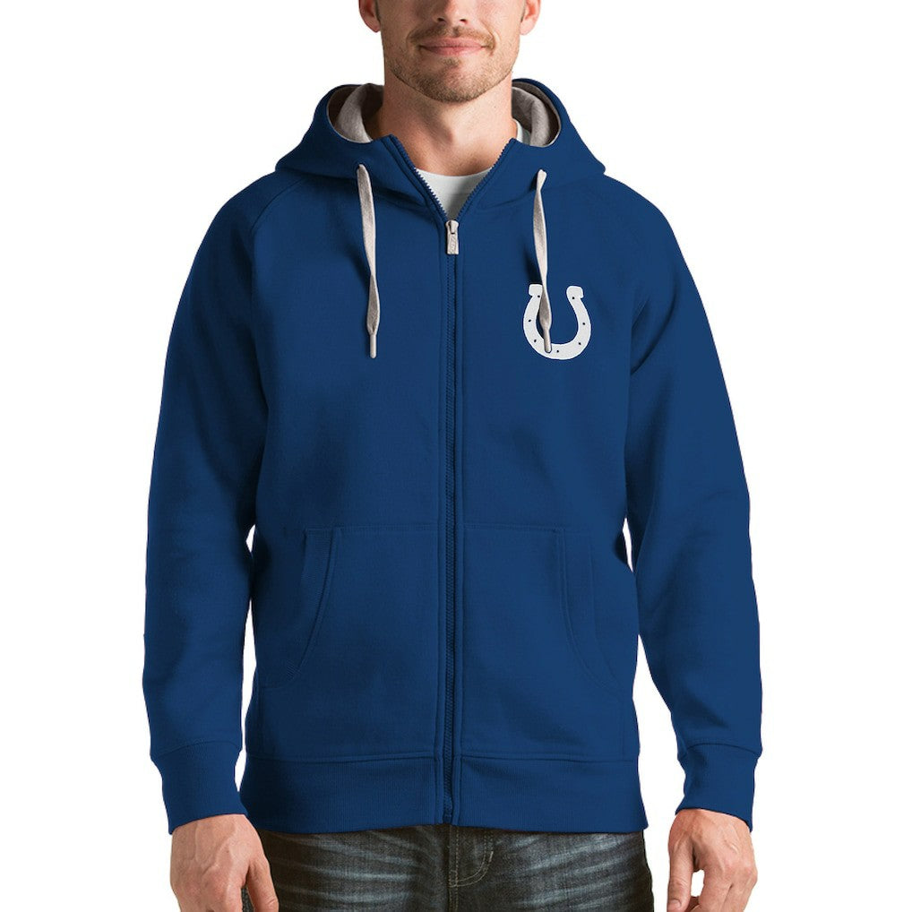 Indianapolis Colts Antigua Victory Full-Zip Hoodie - Royal Hoodies