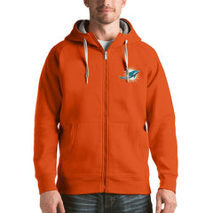 Miami Dolphins Antigua Victory Full-Zip Hoodie - Orange Hoodies