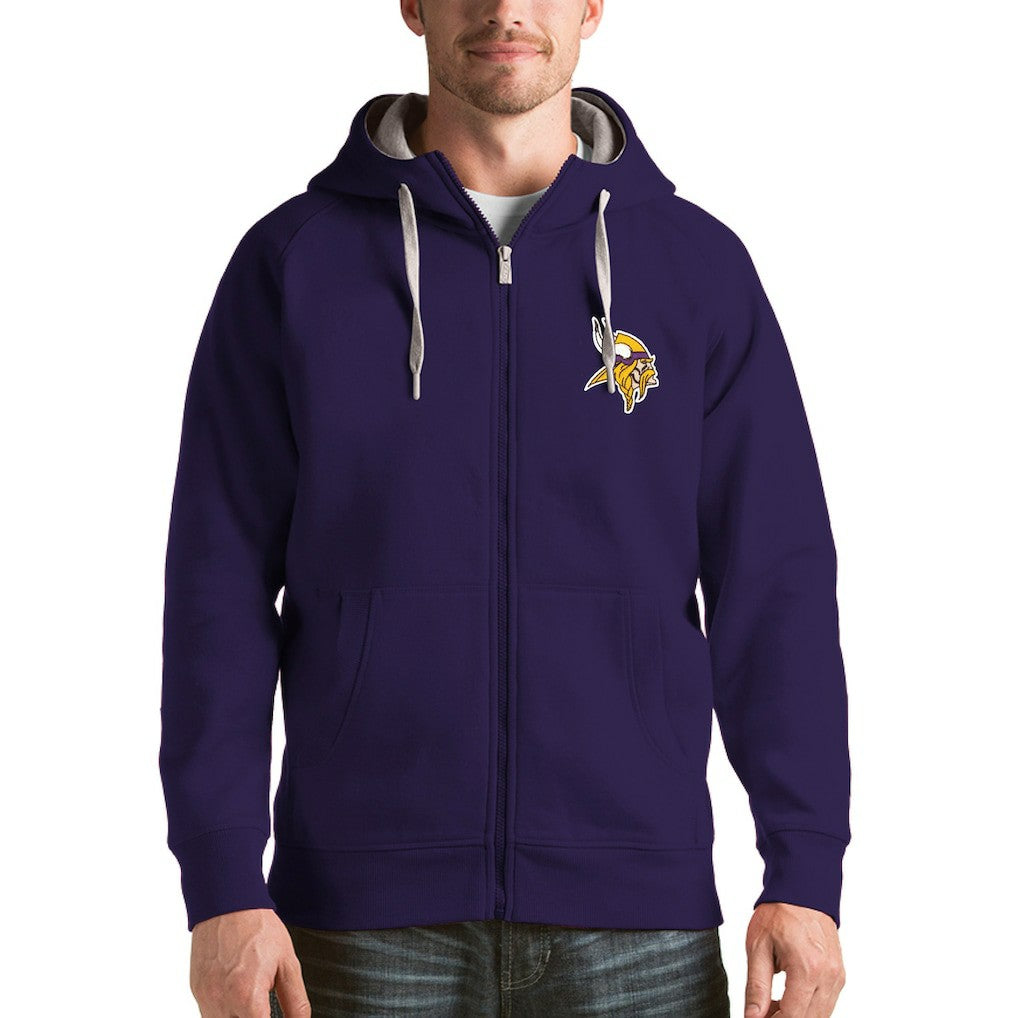 Minnesota Vikings Antigua Victory Full-Zip Hoodie - Purple Hoodies