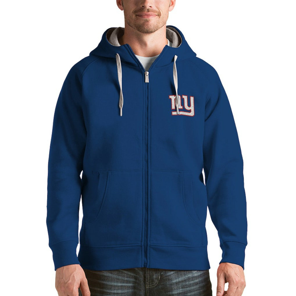 New York Giants Antigua Victory Full-Zip Hoodie - Royal Hoodies