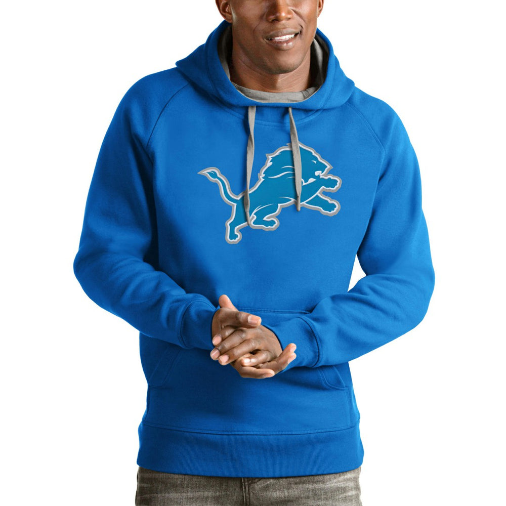 Detroit Lions Antigua Victory Pullover Hoodie - Blue Hoodies