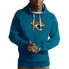 Jacksonville Jaguars Antigua Victory Pullover Hoodie - Teal Hoodies