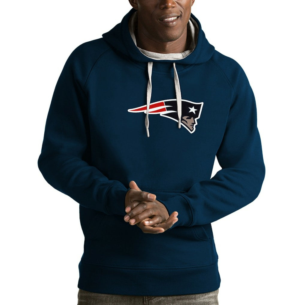 New England Patriots Antigua Victory Pullover Hoodie - Navy Hoodies