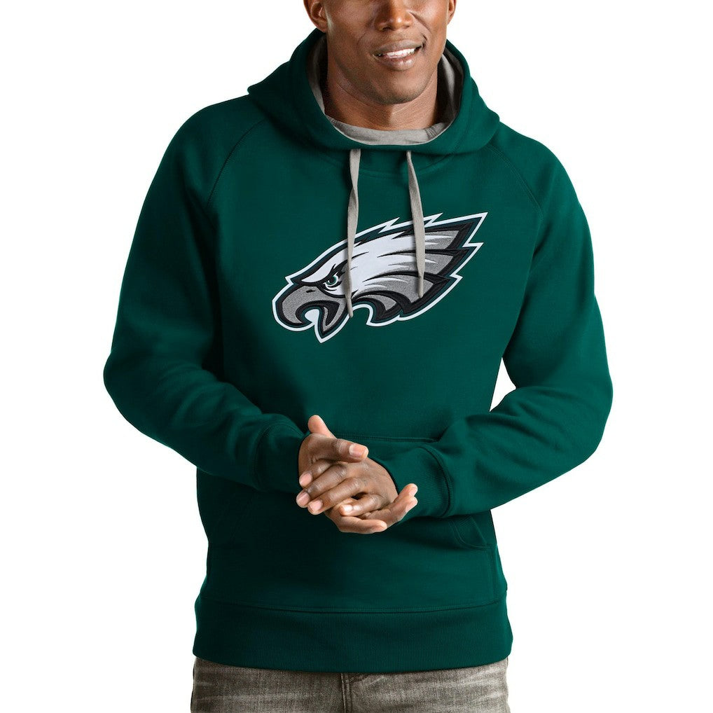 Philadelphia Eagles Antigua Victory Pullover Hoodie - Midnight Green Hoodies