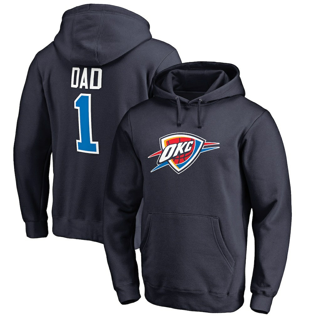 Oklahoma City Thunder #1 Dad Pullover Hoodie Navy