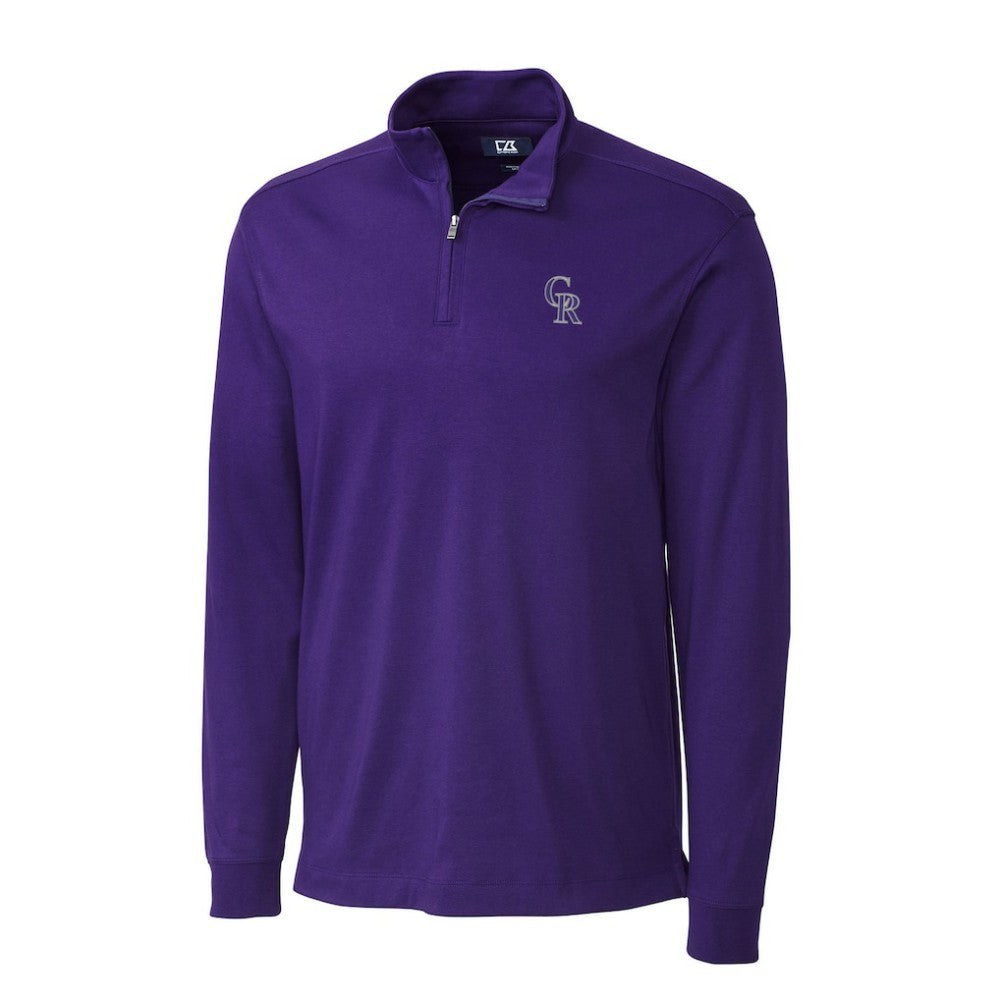 Colorado Rockies Cutter & Buck Belfair Half-Zip Pullover Jacket - Purple Jackets