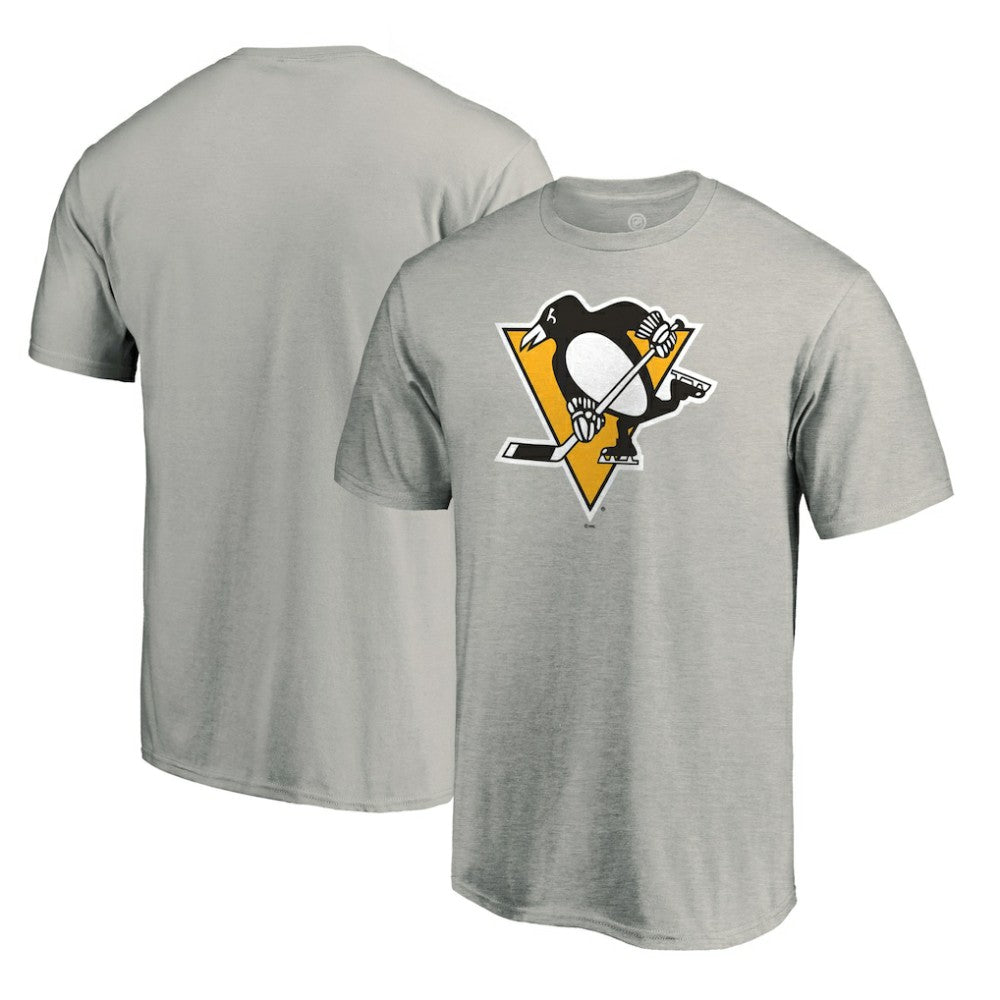 Pittsburgh Penguins Team Primary Logo 2 T-Shirt - Ash | US 2484632