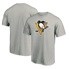 Pittsburgh Penguins Team Primary Logo 2 T-Shirt - Ash | US 2484632