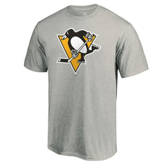 Pittsburgh Penguins Team Primary Logo 2 T-Shirt - Ash | US 2484632