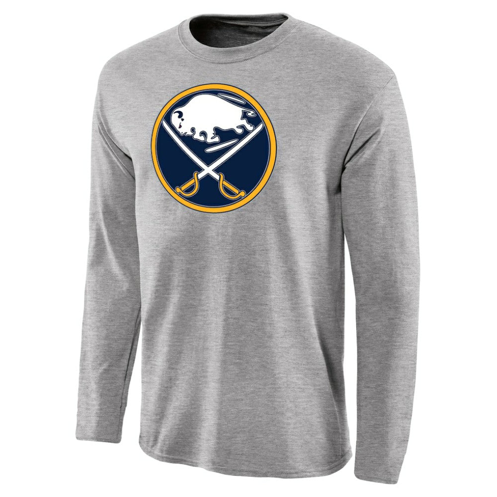 Buffalo Sabres Team Primary Logo 2 Long Sleeve T-Shirt - Ash | US 2484641