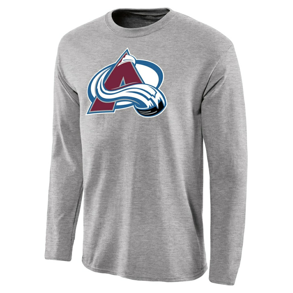 Colorado Avalanche Team Primary Logo Long Sleeve T-Shirt - Ash | US 2484644
