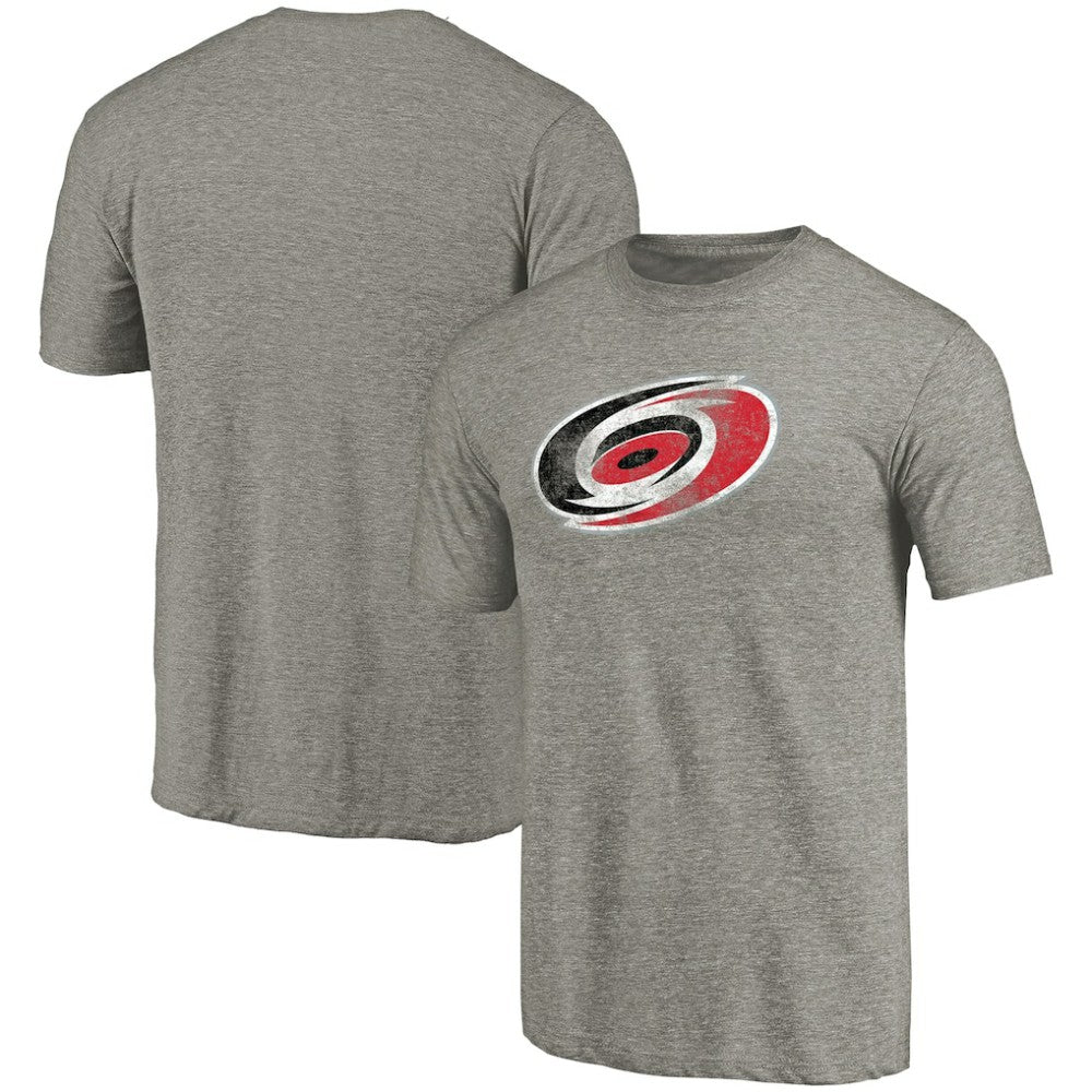Carolina Hurricanes Distressed Team Logo Tri-Blend T-Shirt - Ash | US 2485133