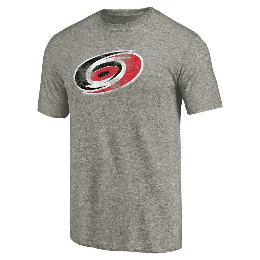 Carolina Hurricanes Distressed Team Logo Tri-Blend T-Shirt - Ash | US 2485133