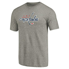 Washington Capitals Distressed Team Logo Tri-Blend T-Shirt - Ash | US 2485154
