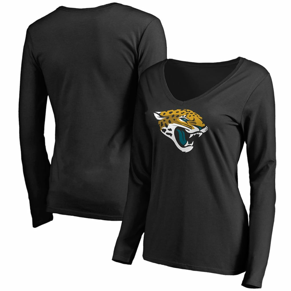 Jacksonville Jaguars Women's Primary Team Logo Long Sleeve T-Shirt - Black T-shirts